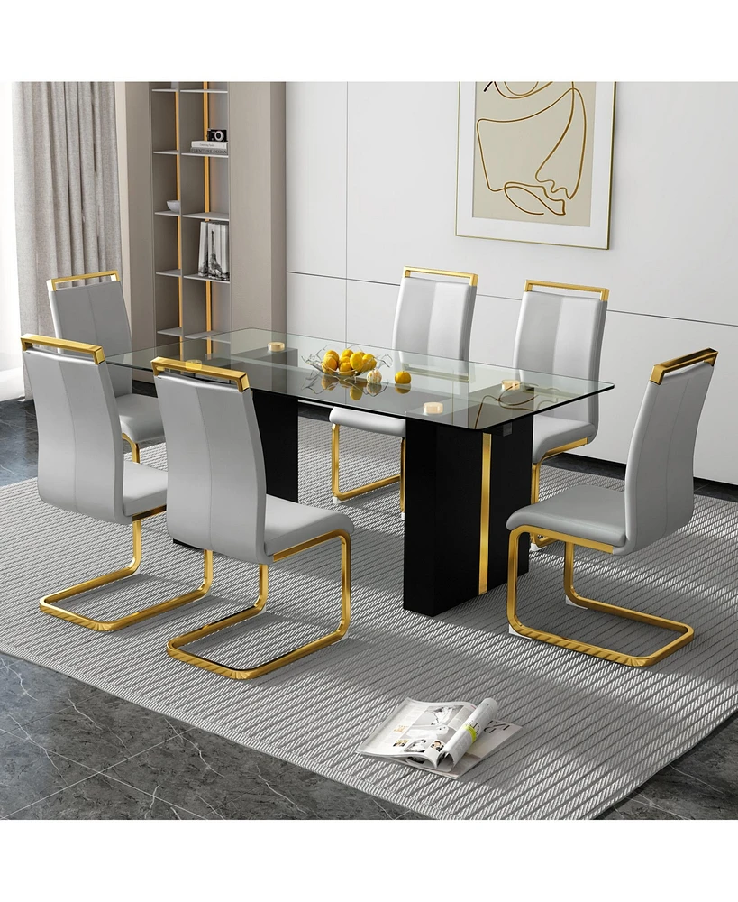 Simplie Fun Ultra-Modern Extendable Dining Table for 4-8, with Display & Presentation Options