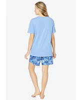 Dreams & Co. Women's Knit Pj Short Set