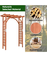 Slickblue Garden Archway Arch Lattice Trellis Pergola for Climbing Plants and Outdoor Wedding Bridal Decor