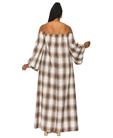 L I V D Plus Zoe Flannel Maxi Dress