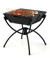 Slickblue 3-in-1 Camping Campfire Grill with Stainless Steel Grills Carrying Bag & Gloves