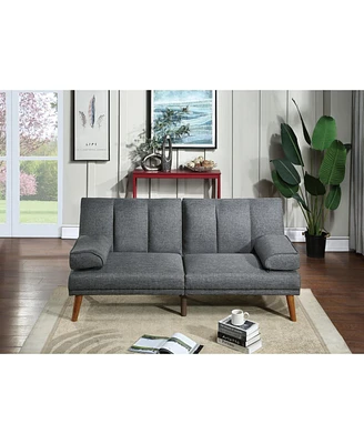 Simplie Fun Polyfiber Adjustable Sofa Living Room Furniture Solid Wood Legs Plush Couch