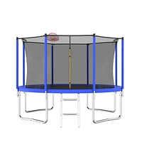 Simplie Fun 12FT Trampoline with Safety Enclosure, Basketball Hoop, and Ladder