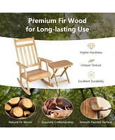 Slickblue Front Porch Rocking Chair and Foldable Table Set for Outdoors