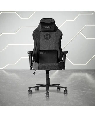 Simplie Fun Fabric Memory Foam Gaming Chair – Black