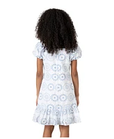 Rare Editions Big Girls 2-Tone Eyelet Dress