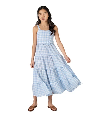 Rare Editions Big Girls Belted Gingham Midi Dress, 2 Pc