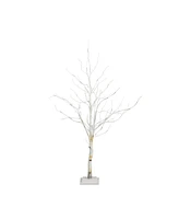 Nearly Natural 4ft. Pre-Lit Artificial White Birch Tree with 51 White Led Lights