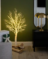 Nearly Natural 4ft. Pre-Lit Artificial White Twig Tree with 160 Warm White Led Lights