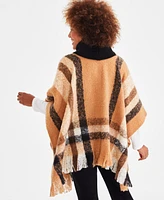 Style & Co Women's Lux Plaid Poncho, Created for Macy's