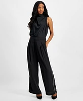 I.n.c. International Concepts Petite Wide-Leg Rhinestone-Trim Pants, Created for Macy's