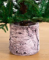 Nearly Natural 5ft. Artificial Woodland Fir Christmas Tree in Decorative Planter