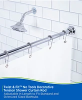 Kenney Twist Fit No Tools Decorative Shower Curtain Rod
