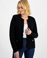 I.n.c. International Concepts Petite Fringe-Trim Cardigan, Created for Macy's