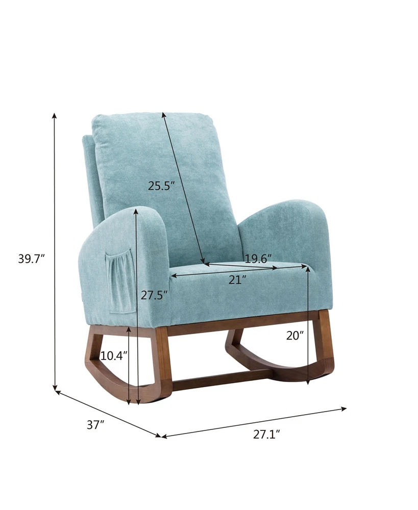 Simplie Fun living room Comfortable rocking chair living room chair Light Blue