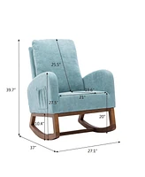 Simplie Fun living room Comfortable rocking chair living room chair Light Blue