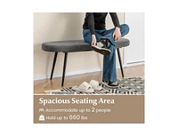 Slickblue 47" Upholstered Entryway Bench with Heavy-duty Metal Frame