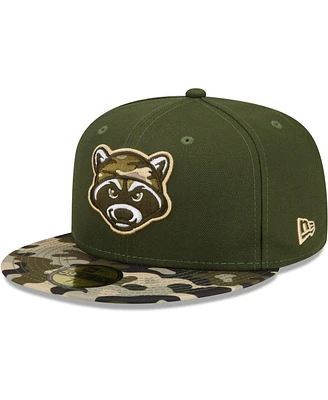 New Era Men's Olive/Camo Hudson Valley Renegades Theme Night 59FIFTY Fitted Hat