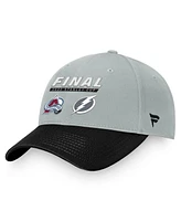 Fanatics Men's Gray/Black Colorado Avalanche vs. Tampa Bay Lightning 2022 Stanley Cup Final Matchup Snapback Adjustable Hat