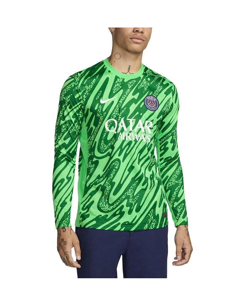 Nike Men's Green Paris Saint-Germain 2024/25 Goalkeeper Replica Stadium Long Sleeve Jersey