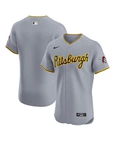 Nike Men's Gray Pittsburgh Pirates Road Vapor Premier Elite Patch Jersey