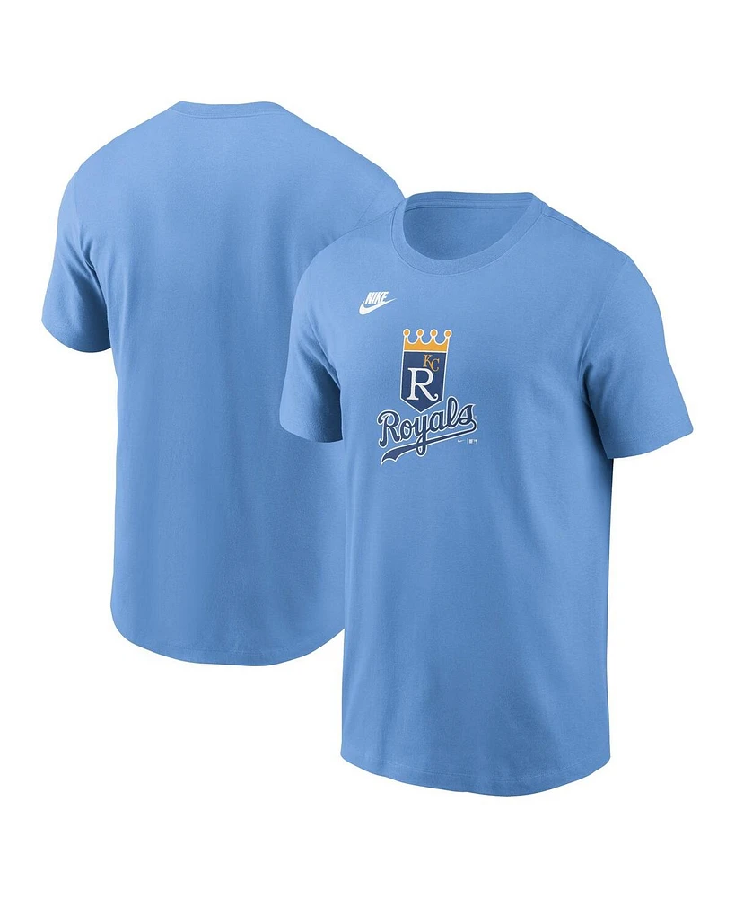 Nike Men's Light Blue Kansas City Royals Cooperstown Collection Team Logo T-Shirt