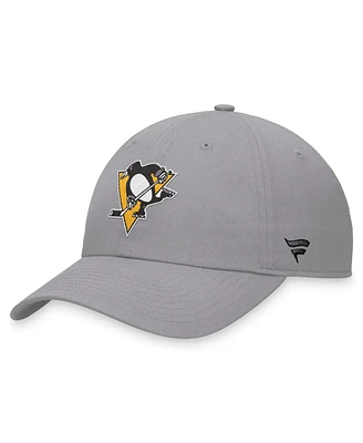 Fanatics Men's Gray Pittsburgh Penguins Extra Time Adjustable Hat