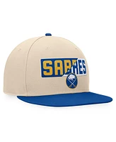 Fanatics Men's Cream/Royal Buffalo Sabres Goalaso Snapback Hat