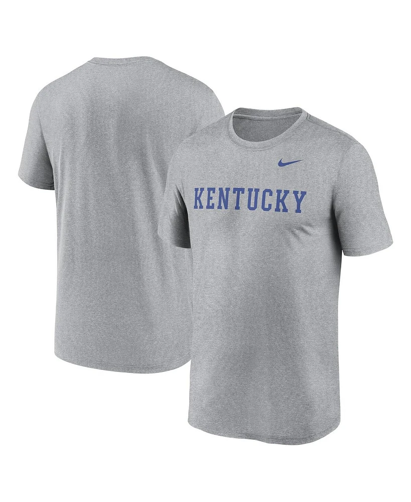 Nike Men's Heather Gray Kentucky Wildcats Primetime Legend Wordmark T-Shirt