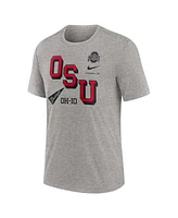 Nike Men's Heather Gray Ohio State Buckeyes Blitz Roll Call Tri-Blend T-Shirt