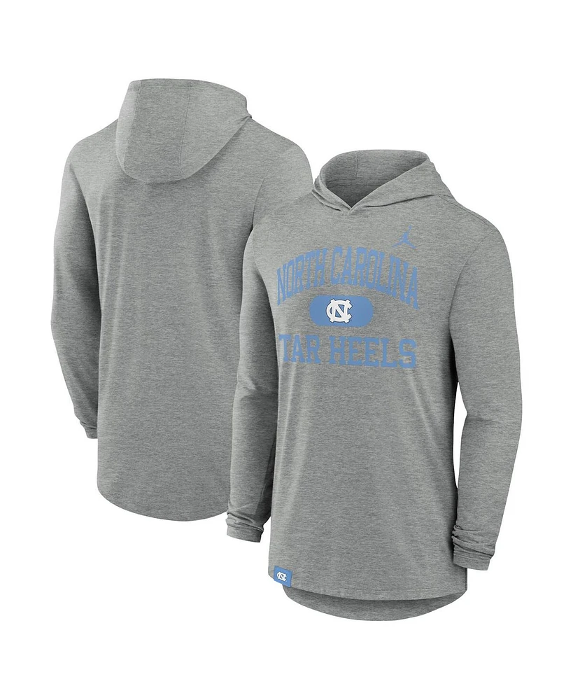 Jordan Men's Heather Gray North Carolina Tar Heels Blitz Hoodie Long Sleeve T-Shirt