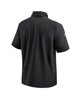 Nike Men's Black San Francisco 49ers 2024 Sideline Coach Short Sleeve Half-Zip Hoodie Jacket