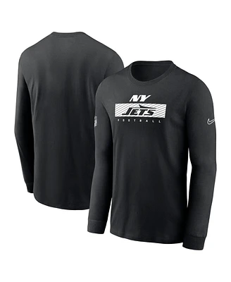 Nike Men's Black New York Jets Sideline Performance Long Sleeve T-Shirt