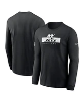 Nike Men's Black New York Jets Sideline Performance Long Sleeve T-Shirt