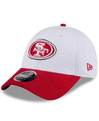 New Era Men's White/Scarlet San Francisco 49ers 2024 Nfl Training Camp 9FORTY Adjustable Hat