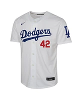 Nike Big Boy's and Girl's Jackie Robinson White Los Angeles Dodgers Throwback Cooperstown Collection Limited Jersey