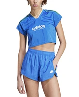 adidas Women's Tiro 3-Stripes Short-Sleeve Crop Top