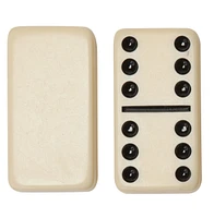 We Games Double 6 Dominoes - Ivory with Black Vinyl Case