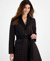 Le Suit Women's Houndstooth Belted Pantsuit, Regular & Petite