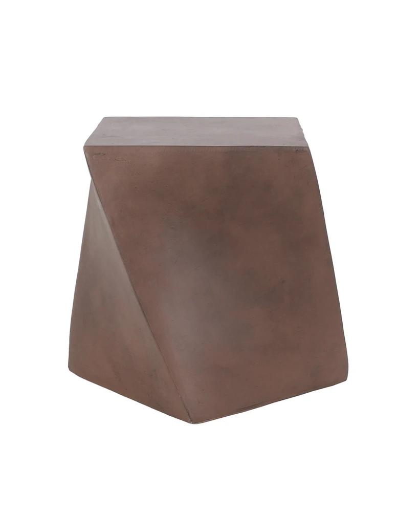 Simplie Fun Lightweight Concrete Side Table with Live Edge and Abstract Twisted Design