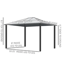 Streamdale Furniture 10x12 Hardtop Gazebo Modern Charm, Uv Protection, Rust-Free