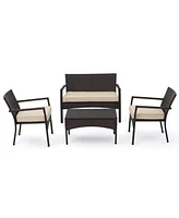 Simplie Fun Chic and Cozy Chat Set Modern Elegance for Your Patio