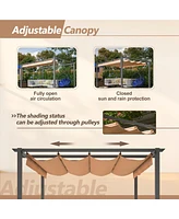 Retractable Aluminum Pergola with Sunproof Canopy (10' x 10')
