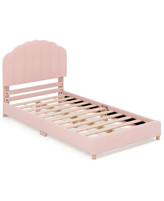 Slickblue Twin Bed Frame with Height-Adjustable Headboard and Wooden