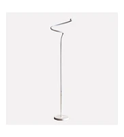 Simplie Fun 52.5-Inch Led Matte White Curvilinear S-Curve Spiral Tube Angled Floor Lamp