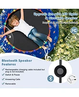 Slickblue 36 Inch Mini Trampoline with Colorful Led Lights and Bluetooth Speaker