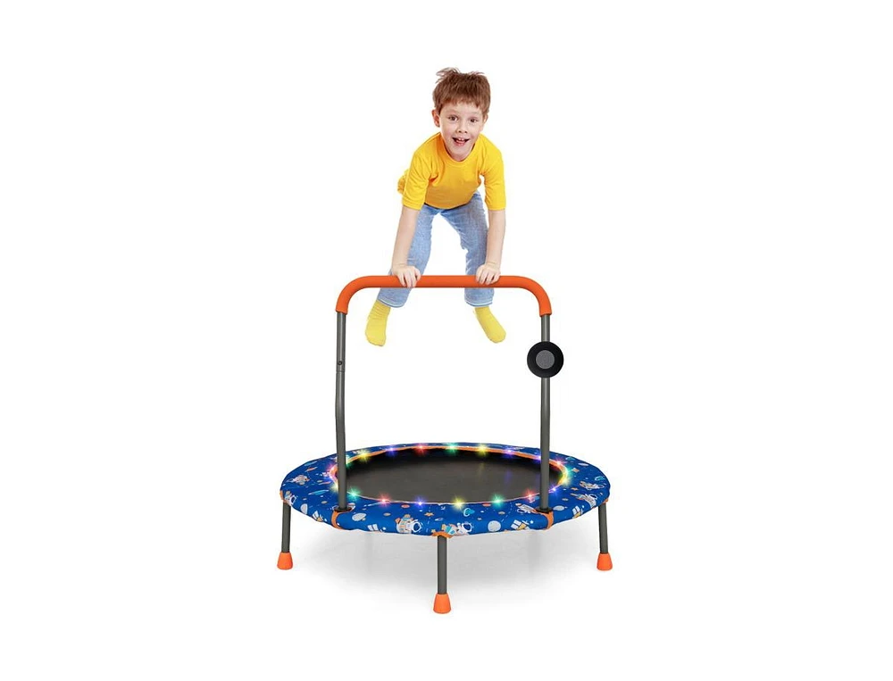 Slickblue 36 Inch Mini Trampoline with Colorful Led Lights and Bluetooth Speaker