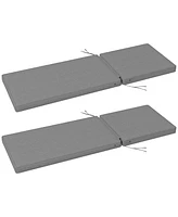 Outdoor 2 Chaise Lounge Chair Cushions with Backrests & Straps, Sky