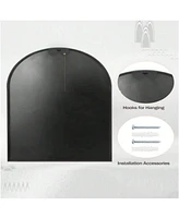 Homlux Arched Wall Mounted Mirror 26"x38" in Black