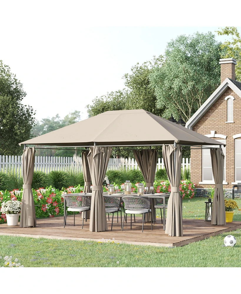 Streamdale Furniture Elegant 13'x10' Outdoor Gazebo with Removable Curtains and Canopy Top